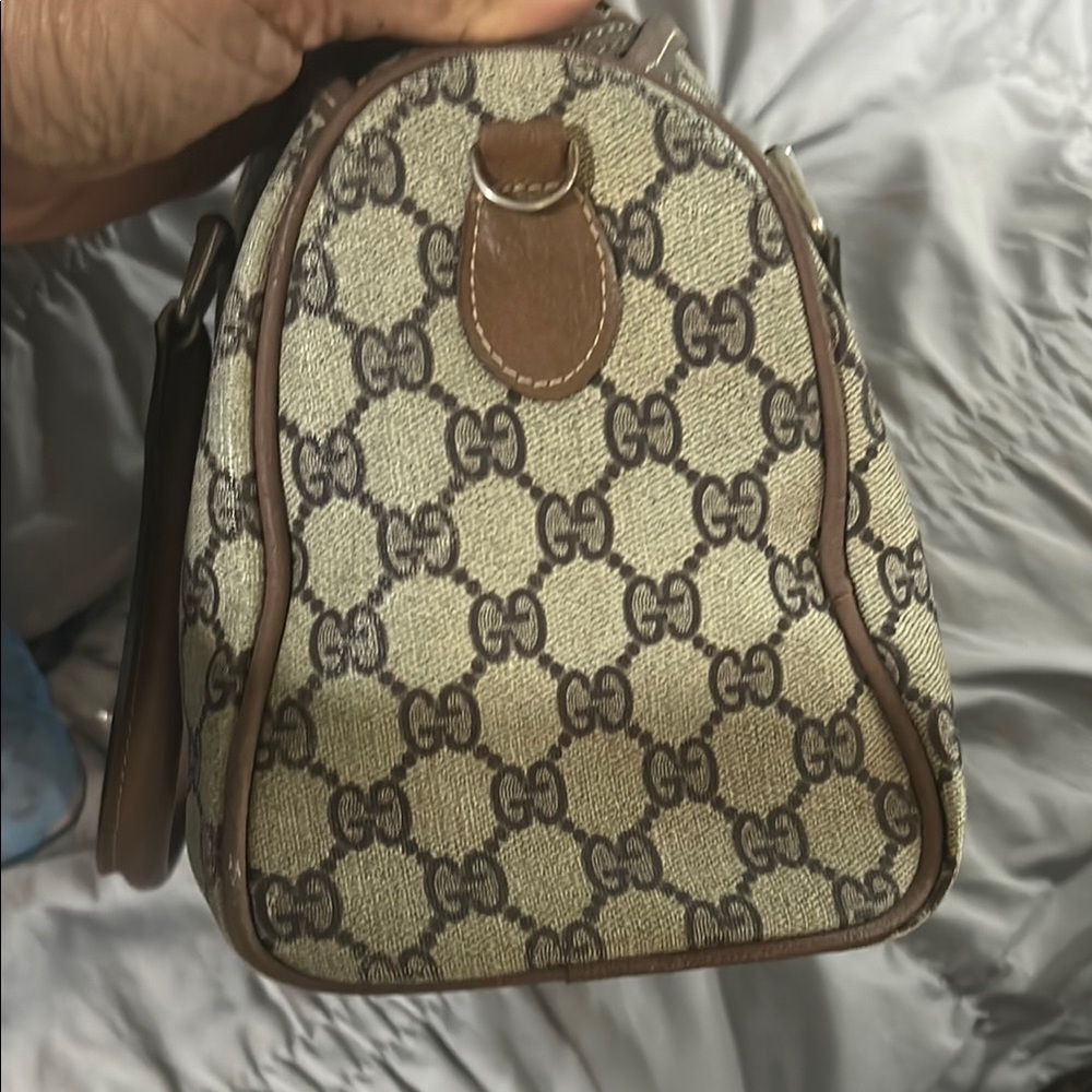 Gucci Beige and Brown Satchel with Red and Green Stripe - Picture 5 of 7
